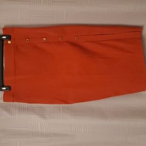 Orange Ribbed Skirt